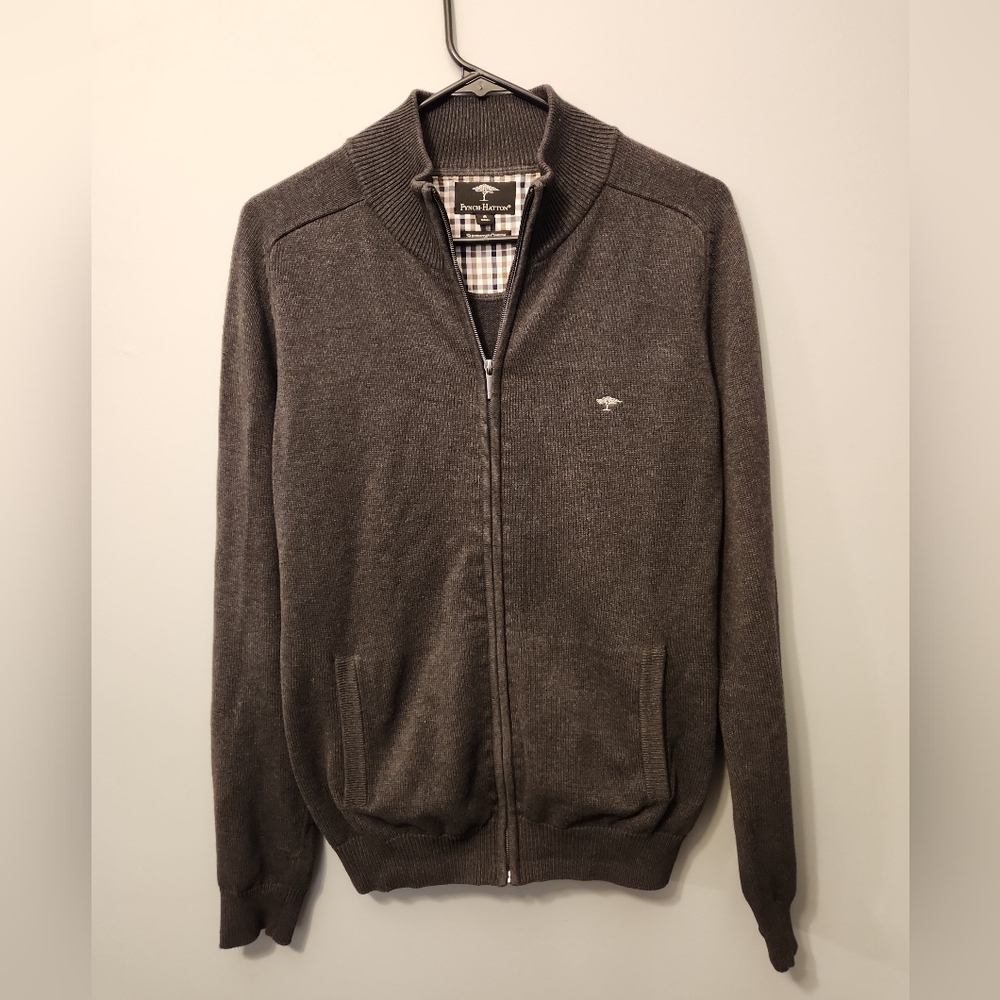 Fynch Hatton Zip Up Sweater - Supersoft Cotton - Gray - Small